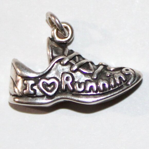 Jewelry - Sterling Silver I Love Running Sneaker Charm